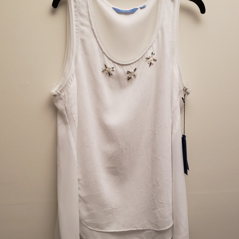 NWT Simply Vera Wang White Sleeveless Tunic XL